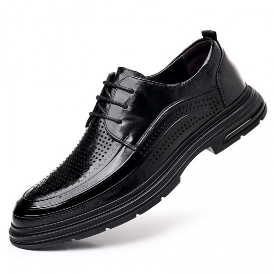 New Summer Men's Sandals, Trendy Top-Grain Cowhide Casual Business Leather Shoes, Hollow-Out Shoes, Genuine Leather for Men, British Style New Summer Men's Sandals, Trendy Top-Grain Cowhide Casual Business Leather Shoes, Hollow-Out Shoes, Genuine Leather for Men, British Style