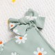 Cross-border children's clothing: Spring and autumn three-color rompers with flying sleeves and daisy print, soft cotton long-sleeved triangle rompers.