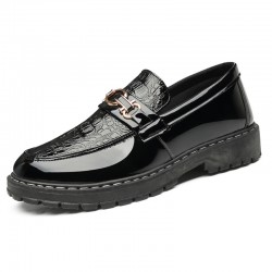 Spring and summer shiny casual leather shoes, men's slip-on loafers, youth Korean-style trendy British slip-on loafers.