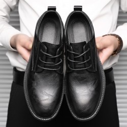 Autumn and winter men's casual leather shoes, Korean-style, breathable low-top, pointed-toe, trendy, versatile, soft-soled, work shoes for men