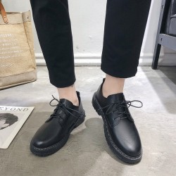 Cross-border Korean-style men's casual leather shoes, men's British black leather shoes, business formal, breathable work shoes.