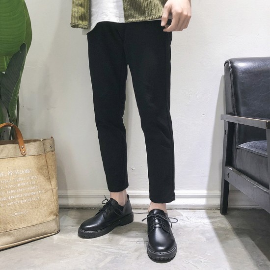 Cross-border Korean-style men's casual leather shoes, men's British black leather shoes, business formal, breathable work shoes.