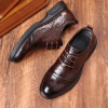 New autumn men's leather shoes, trendy genuine leather formal business wedding shoes, fashionable British soft-soled casual shoes