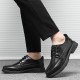 Spring and summer men's business formal casual shoes, Korean-style pointed-toe thin wedding shoes, black work shoes.
