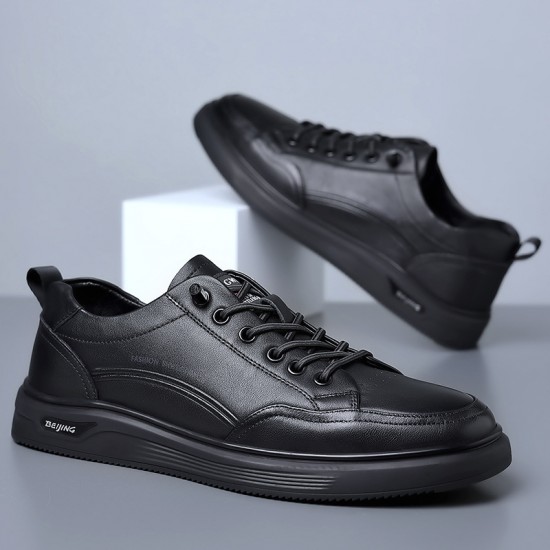 2023 Spring Top-Grain Cowhide Sneakers, Genuine Leather Men's Shoes, Live-Streaming Wholesale, Handmade Men's Slip-On Leather Shoes