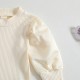 New cross-border girls' clothing: a European and American, Chanel-style skirt set with a round neck, long sleeves, and puff sleeves.